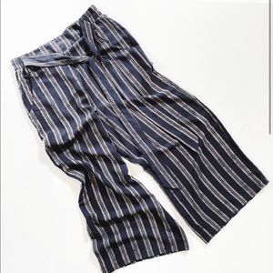 Navy blue and white stripped Palazzo pants